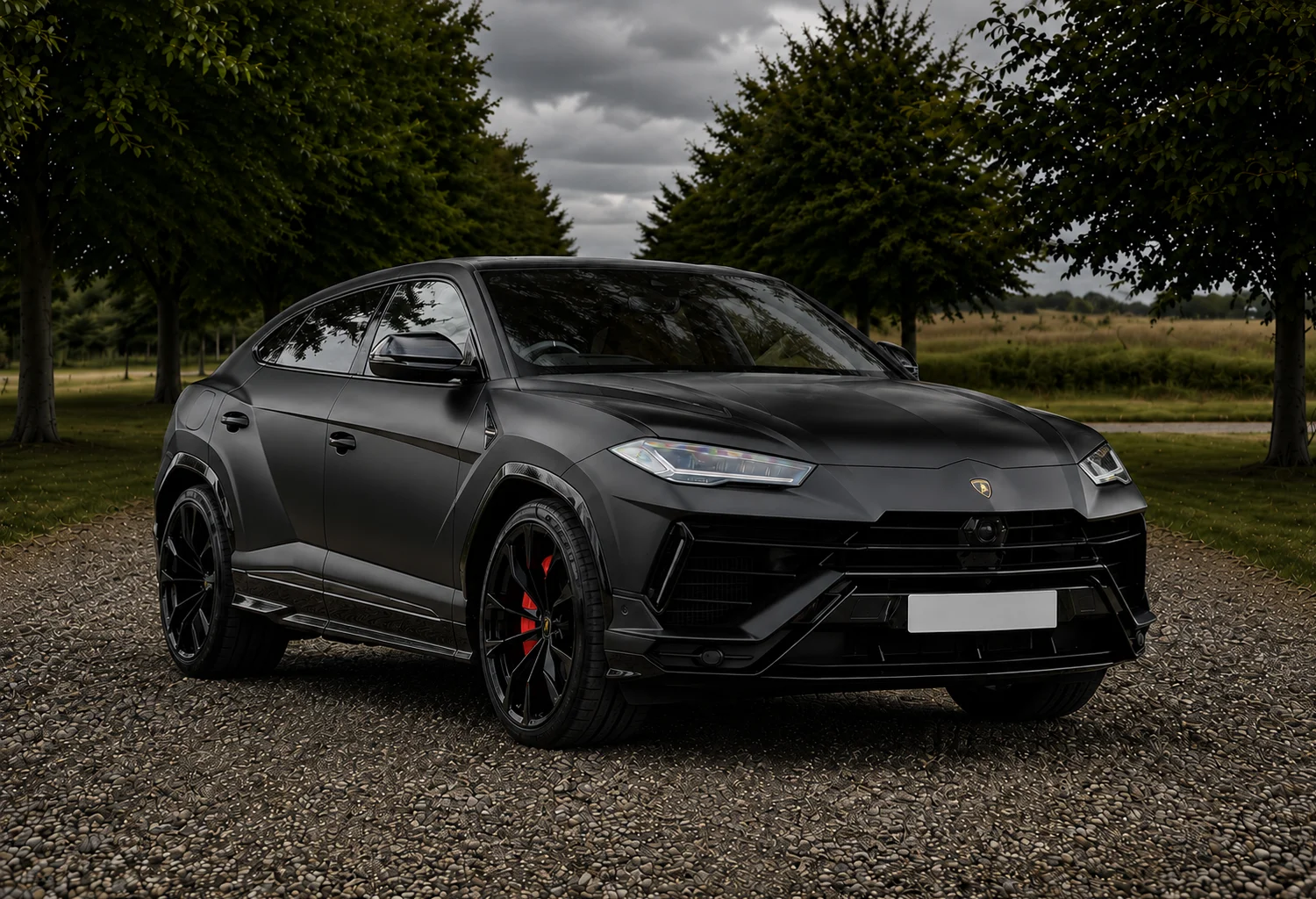 Black 2023 Lamborghini Urus Performante available to hire from AT1 Performance in the UK